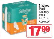 Stayfree Maxi Sanitary Pads Assorted-8's/10's Pack Each