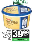 Spar Daily Spread 40% Fat Spread Tub-1Kg