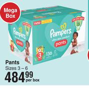 Pampers Mega Box Pants Sizes 3-6-Per Box