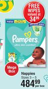 Pampers Mega Box Nappies Sizes 3-5-Per Box