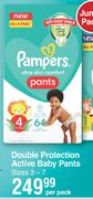 Pampers Double Protection Active Baby Pants Jumbo Pack Sizes 3-7-Per Pack