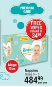 Pampers Premium Care Mega Box Nappies Sizes 3-5-Per Box