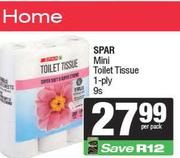 Spar Mini Toilet Tissue 1Ply-9s Per Pack