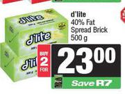 D'lite 40% Fat Spread Brick-For 2 x 500g