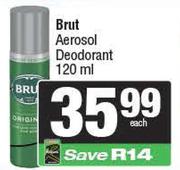 Brut Aerosol Deodorant-120ml Each