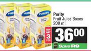 Purity Fruit Juice Boxes-For Any 3 x 200ml