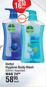 Dettol Hygiene Body Wash Assorted-600ml Each