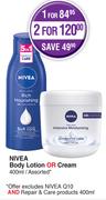 Nivea Body Lotion Or Cream Assorted-400ml Each