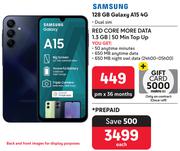 Samsung Galaxy A15 128GB 4G-On 1.3GB Red Core More Data/50 Min Top Up