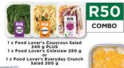 1 x Food Lovers Couscous Salad 240g Plus Colesaw 250g Or Everyday Crunch Salad 200g Combo