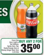 Coca-Cola Zero, Light Or No Caffeine, Sprite Zero-For Any 2 x 2.25Ltr