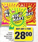 Simba Nik Naks Maize Snack (Selected)-For Any 3 x 135g