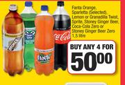 Fanta Orange Sparletta(Selected),Lemon Or Granadilla Twist,Sprite,Stoney Ginger Beer-For Any 4x1.5L