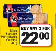 Bakers Blue Label Marie Biscuits (Selected)-For Any 2 x 200g