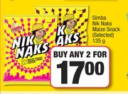 Simba Nik Naks Maize Snack (Selected)-For Any 2 x 135g