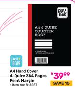 Pen+ Gear A4 Hard Cover 4-Quire 384 Pages (Feint Margin) 818257