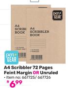 Pen+ Gear A4 Scribbler 72 Pages (Feint Margin Or Unruled)-Each