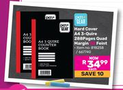 Pen+ Gear Hard Cover A4 3-Quire 288 Pages (Quad Margin Or Feint)-Each