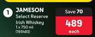 Jameson Select Reserve Irish Whisky-750ml Each