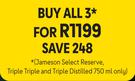 Jameson Select Reserve Whisky + Triple Triple Irish Whisky + Triple Distilled Irish Whisky-3 x 750ml