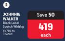 Johnnie Walker Black Label Scotch Whisky-750ml Each