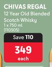 Chivas Regal 12 Year Old Blended Scotch Whisky-750ml Each