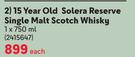 Glenfiddich 15 Year Old Solera Reserve Single Malt Scotch Whisky-750ml Each