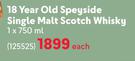 The Glenlivet 18 Year Old Single Speyside Malt Scotch Whisky-750ml Each