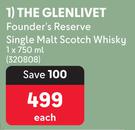 The Glenlivet Founder's Reserve Single Malt Scotch Whisky-750ml Each