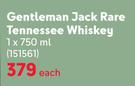 Jack Daniel's Gentlman Jack Rare Tennessee Whisky-750ml Each