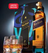 Johnnie Walker Blue Label Plus 2 Crystal Glasses-750ml Each