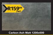 Carbon Ash Matt 1200 x 600-Per Sqm