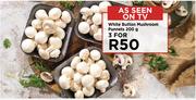 White Button Mushroom Punnets-For 3 x 200g