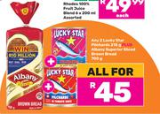 2 x Lucky Star Pilchards 215g Plus Albany Superior Sliced Brown Bread 700g-All For