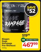 Biogen Rage Rampage Pre-Workout-400g