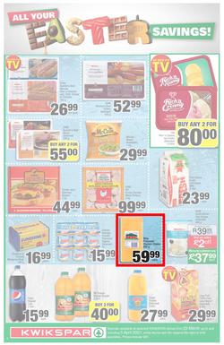 KWIKSPAR EASTERN CAPE : Your One Stop Easter Shop (23 March - 5 April 2021) Valid in Abbotsford, Beacon Isle, Beetlestone, Burt Drive, Butterworth, Cambridge West, Colchester, Dhaysons, East End, page 2