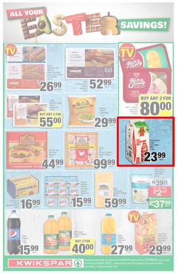 KWIKSPAR EASTERN CAPE : Your One Stop Easter Shop (23 March - 5 April 2021) Valid in Abbotsford, Beacon Isle, Beetlestone, Burt Drive, Butterworth, Cambridge West, Colchester, Dhaysons, East End, page 2
