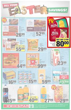 KWIKSPAR EASTERN CAPE : Your One Stop Easter Shop (23 March - 5 April 2021) Valid in Abbotsford, Beacon Isle, Beetlestone, Burt Drive, Butterworth, Cambridge West, Colchester, Dhaysons, East End, page 2