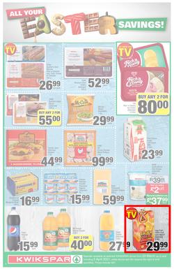 KWIKSPAR EASTERN CAPE : Your One Stop Easter Shop (23 March - 5 April 2021) Valid in Abbotsford, Beacon Isle, Beetlestone, Burt Drive, Butterworth, Cambridge West, Colchester, Dhaysons, East End, page 2