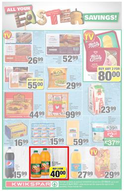 KWIKSPAR EASTERN CAPE : Your One Stop Easter Shop (23 March - 5 April 2021) Valid in Abbotsford, Beacon Isle, Beetlestone, Burt Drive, Butterworth, Cambridge West, Colchester, Dhaysons, East End, page 2
