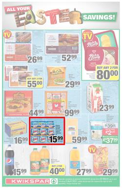 KWIKSPAR EASTERN CAPE : Your One Stop Easter Shop (23 March - 5 April 2021) Valid in Abbotsford, Beacon Isle, Beetlestone, Burt Drive, Butterworth, Cambridge West, Colchester, Dhaysons, East End, page 2
