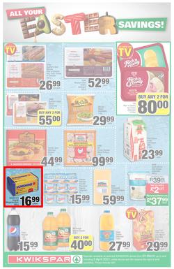 KWIKSPAR EASTERN CAPE : Your One Stop Easter Shop (23 March - 5 April 2021) Valid in Abbotsford, Beacon Isle, Beetlestone, Burt Drive, Butterworth, Cambridge West, Colchester, Dhaysons, East End, page 2