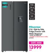 Hisense 514L Side-by-Side Fridge / Freezer with Water Displenser - H670SMIB-WD