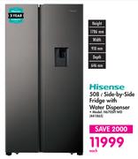Hisense 508L Side-by-Side Fridge with Water Dispenser - H670SIT-WD