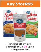 Hinds Southern Grill Coatings 200g Or Spice 200g Assorted-For Any 3