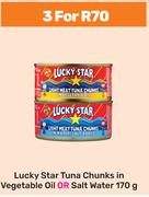 Lucky Star Tuna Chunks In Vegetable Oil or Salt Water-For 3 x 170g