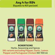 Robertsons Herbs, Seasoning & Spices-For Any 4 x 60-100ml