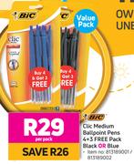 BIC Clic Medium Ballpoint Pens 4+3 Free Pack (Black Or Blue)-Per Pack