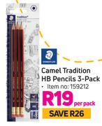 Staedtler Camel Tradition HB Pencils 3 Pack-Per Pack