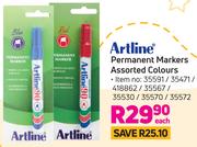 Artline Permanent Markers (Assorted Colours)-Each